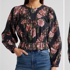 Cleobella Bernadette floral peplum blouse
